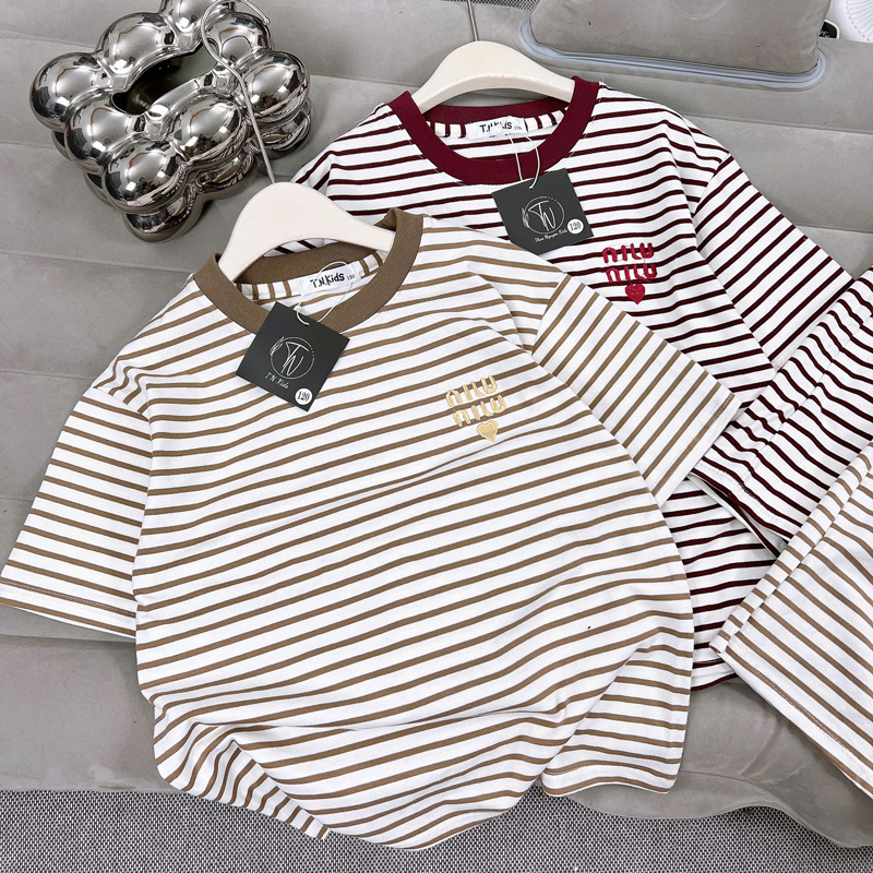 Bộ short thun bé gái sọc Miu