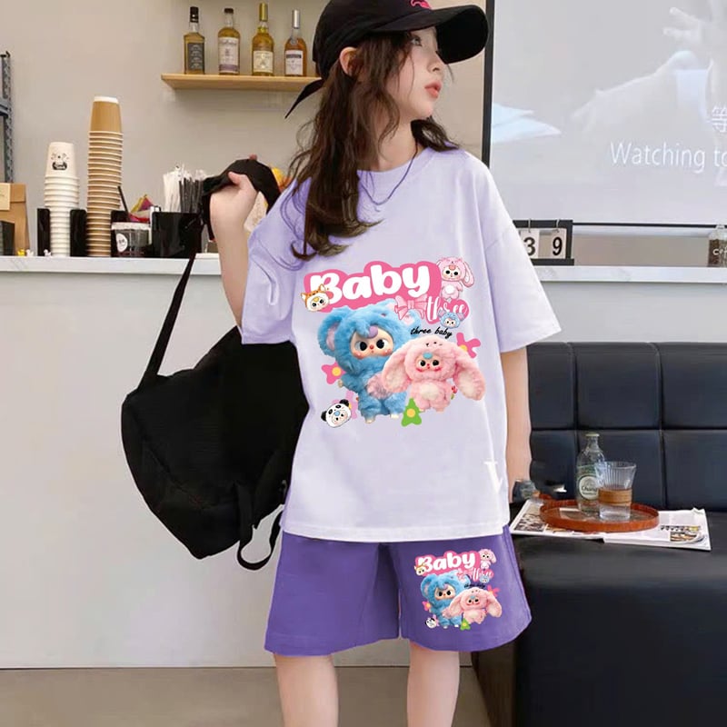 Bộ thun bé gái Baby Three hoạt hình