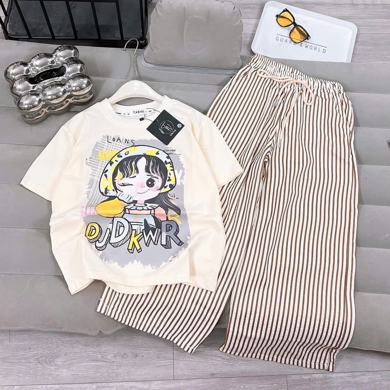 Bộ thun bé gái cô gái DKWR