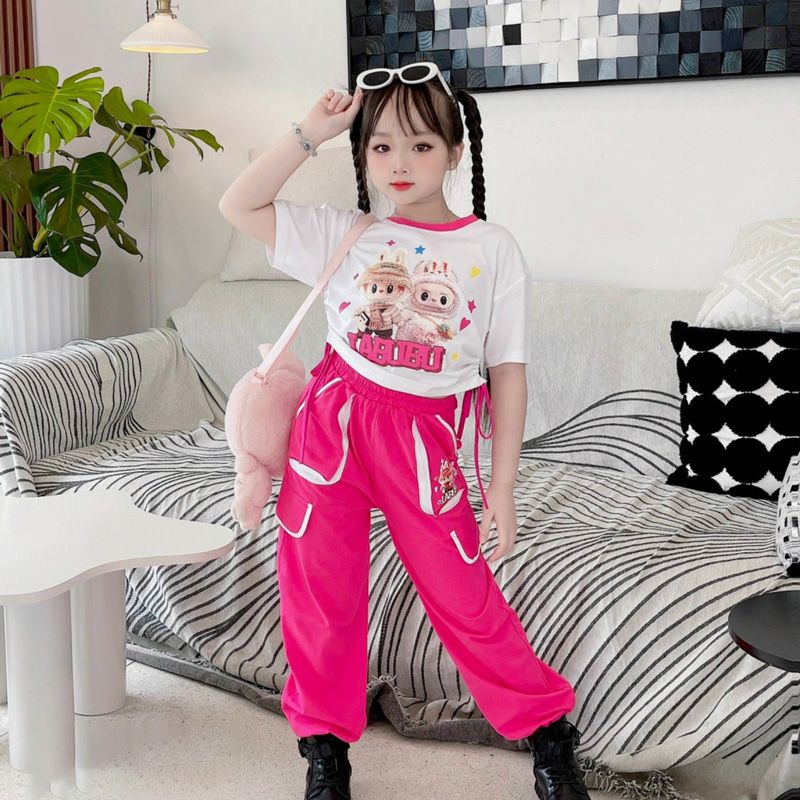 Bộ thun bé gái jogger Labubu
