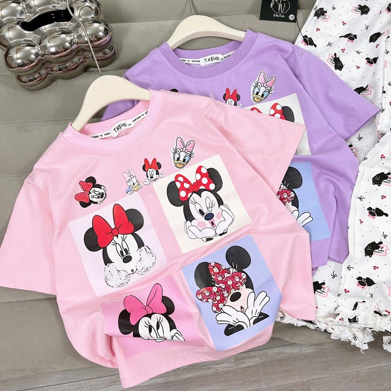 Bộ thun bé gái suông dài MICKEY