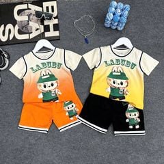 Bộ thun bé trai Labubu áo len