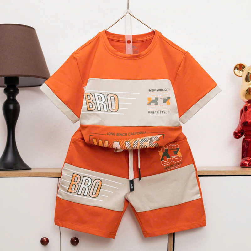 Bộ thun bé trai phối màu Bro