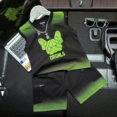 Bộ thun bé trai sát nách in nhựa ép ORG