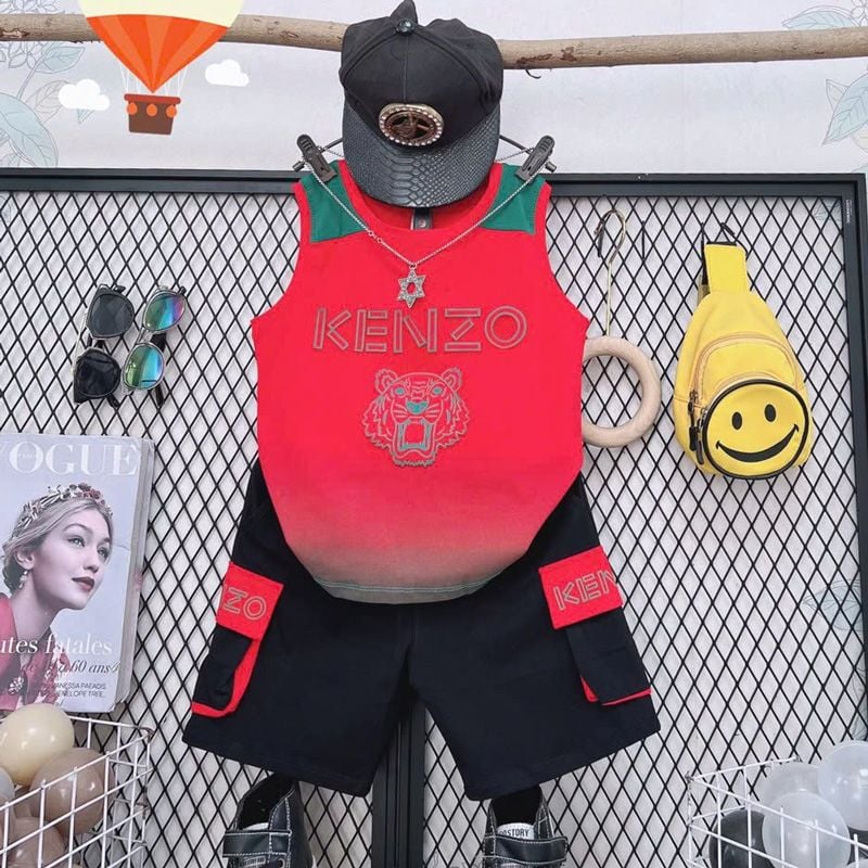 Bộ thun bé trai sát nách Kenzo
