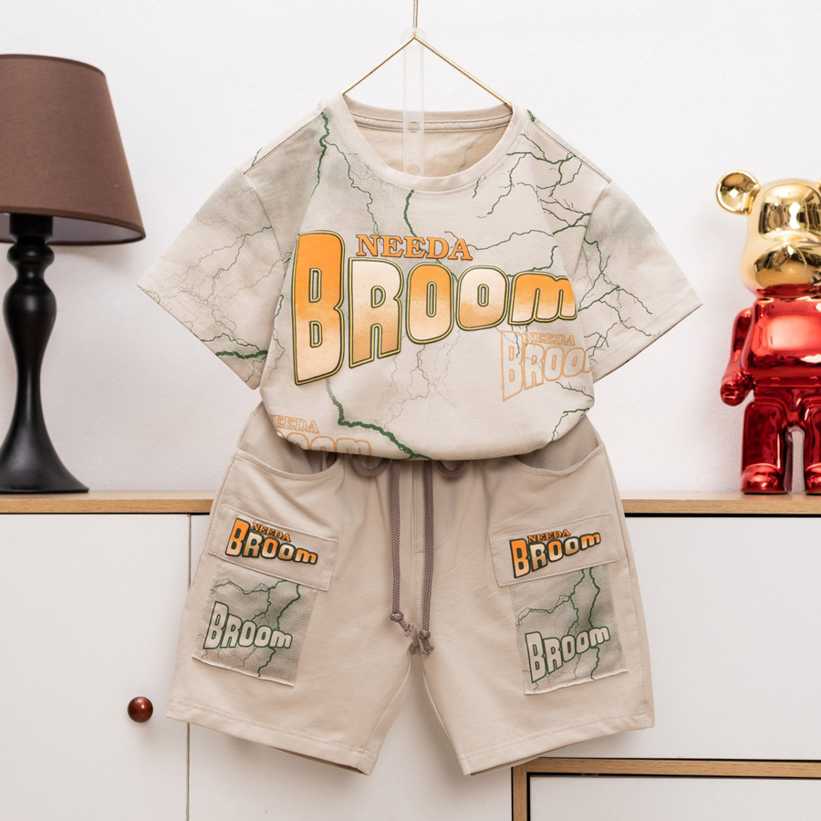 Bộ thun bé trai túi hộp Broom