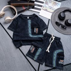 Bộ thun bé trai wash đá DON'T SPEAK