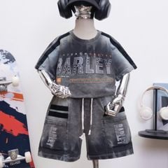 Bộ thun bé trai wash đá BARLEY