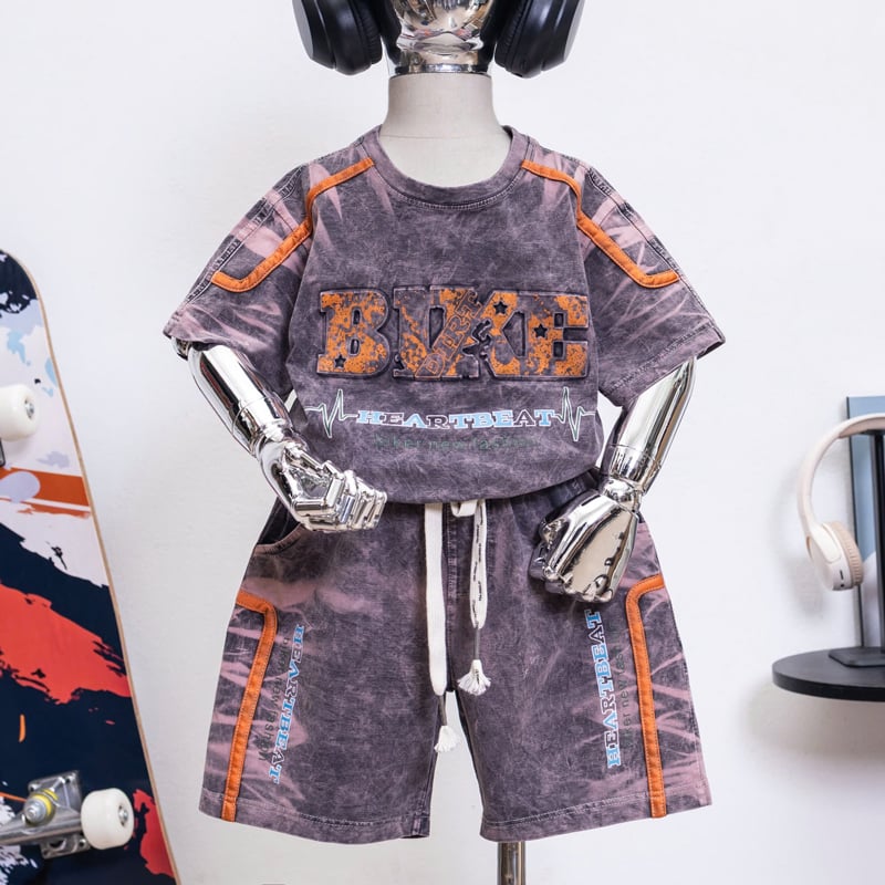 Bộ thun bé trai wash đá BUKE