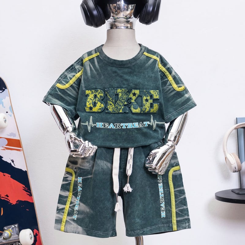 Bộ thun bé trai wash đá BUKE