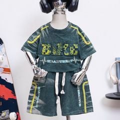 Bộ thun bé trai wash đá BUKE