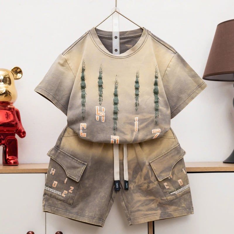 Bộ thun bé trai wash đá Choize