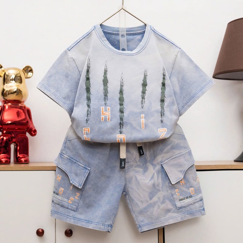 Bộ thun bé trai wash đá Choize