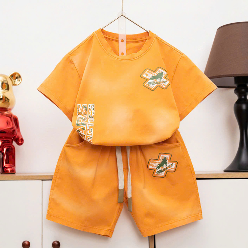Bộ thun bé trai wash đá Gear
