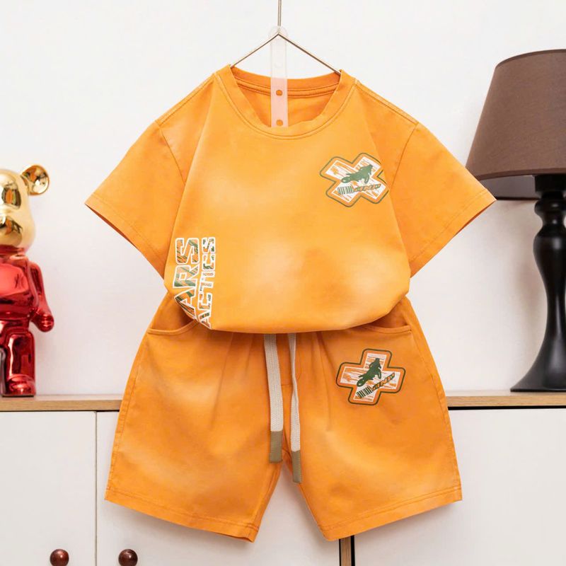 Bộ thun bé trai wash đá Gear
