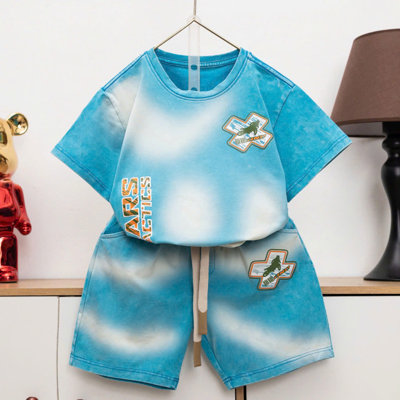 Bộ thun bé trai wash đá Gear