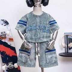 Bộ thun bé trai wash đá MSKTREE