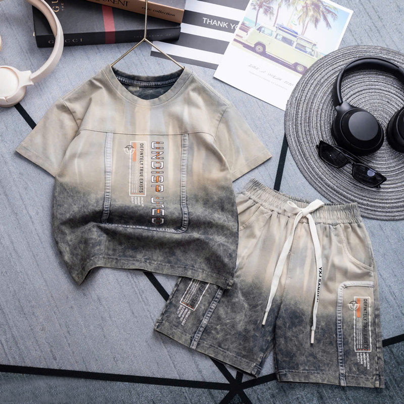 Bộ thun bé trai wash đá UNDISP