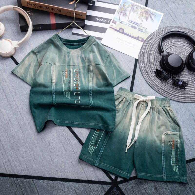 Bộ thun bé trai wash đá UNDISP