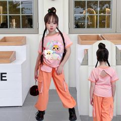 Bộ thun jogger bé gái Baby Three dây rút