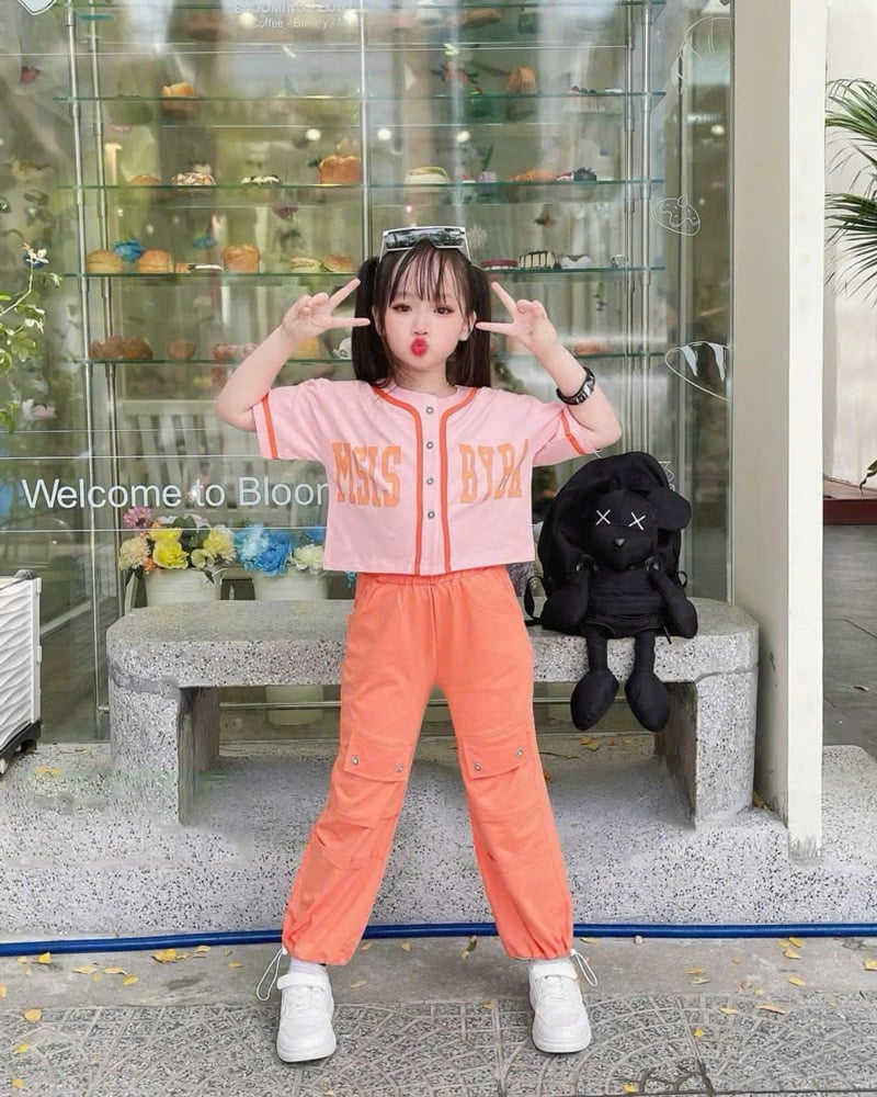 Bộ thun jogger bé gái ByBa