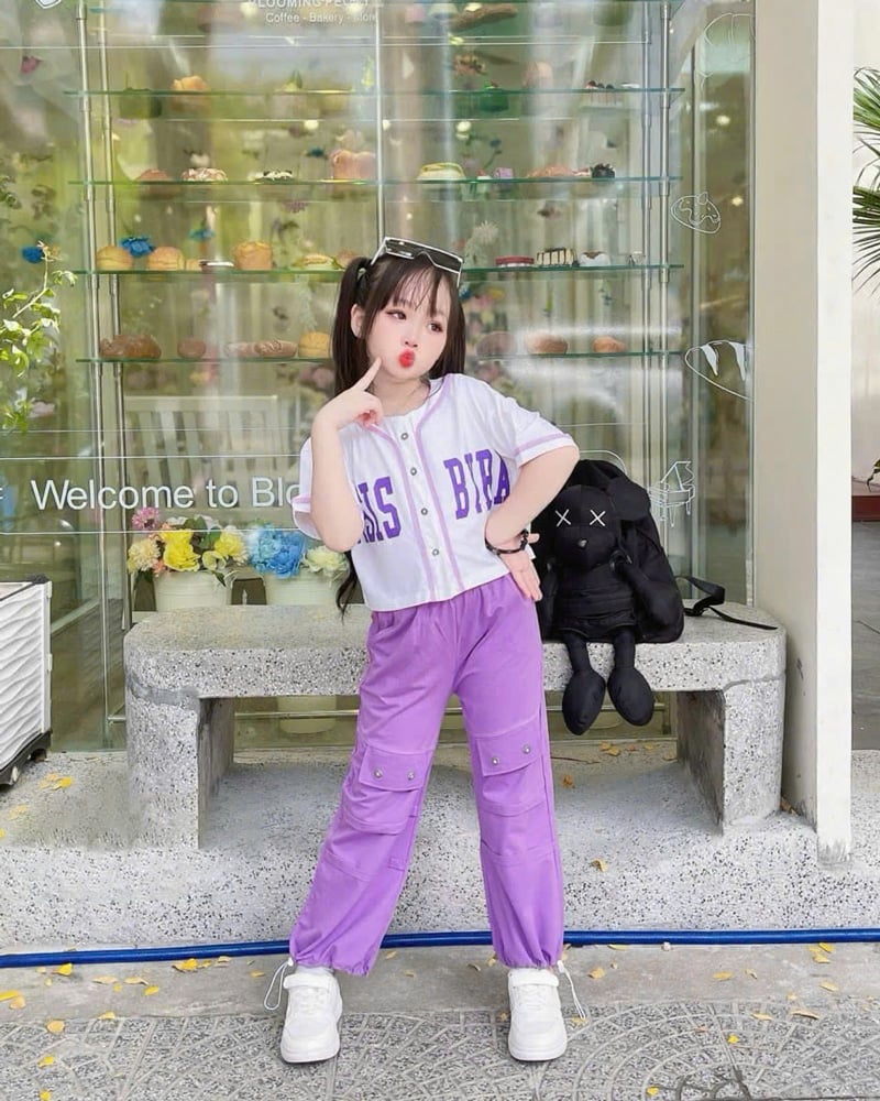 Bộ thun jogger bé gái ByBa