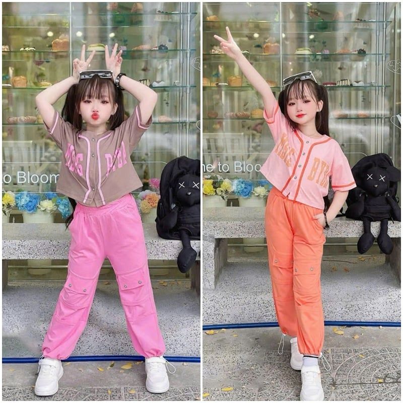 Bộ thun jogger bé gái ByBa