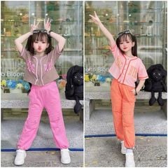Bộ thun jogger bé gái ByBa