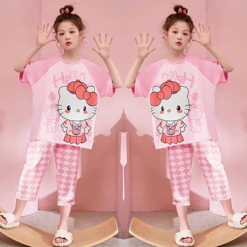 Bộ thun lửng bé gái hoạt hình