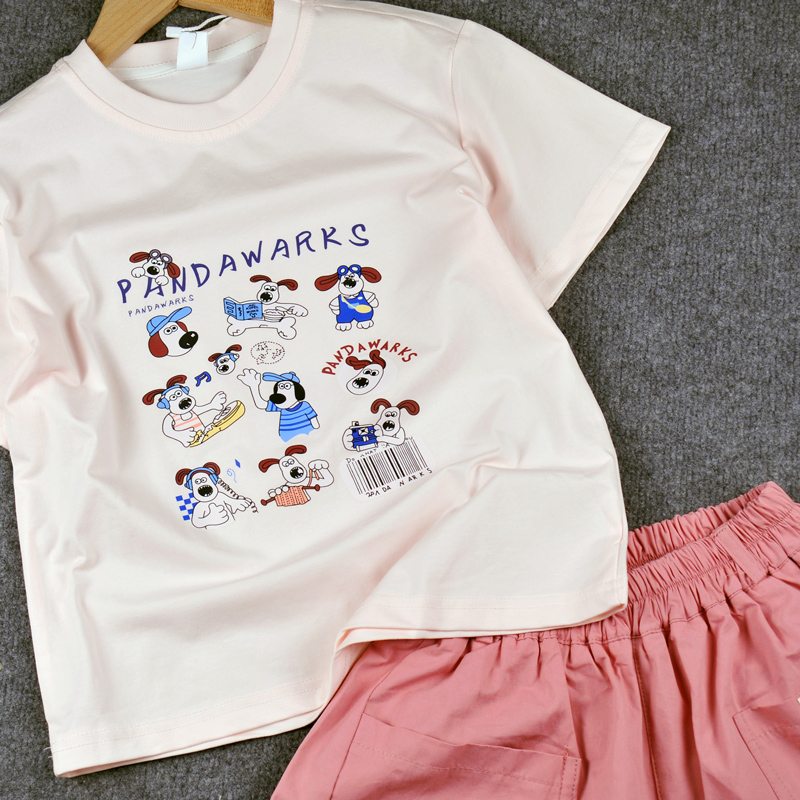 Bộ short thun bé gái PANDAWALK