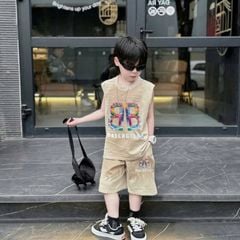 Bộ thun bé trai sát nách BB