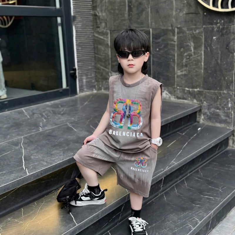 Bộ thun bé trai sát nách BB
