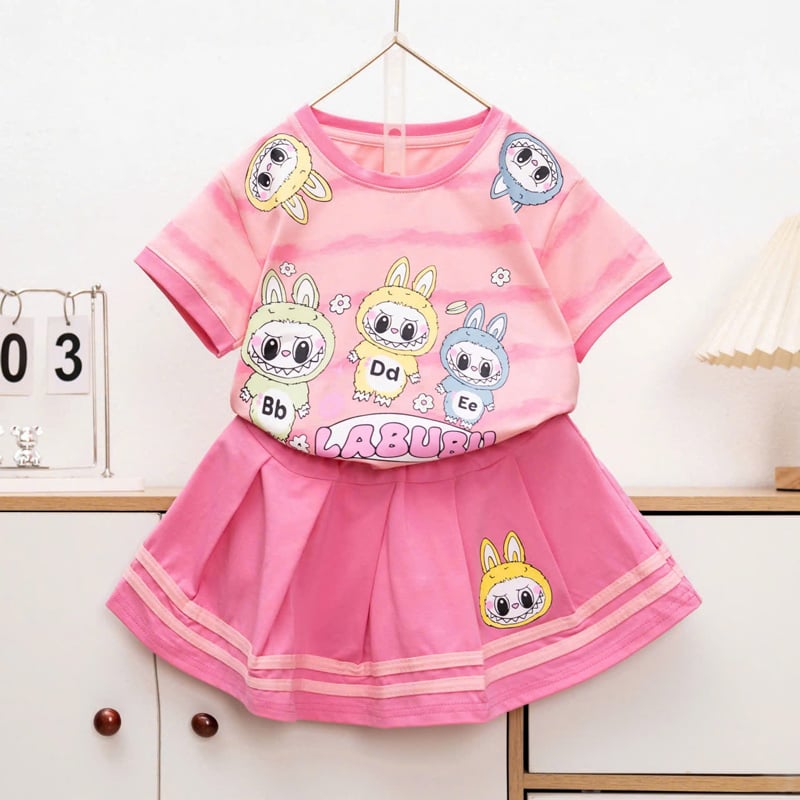 Bộ váy bé gái 3 con Labubu