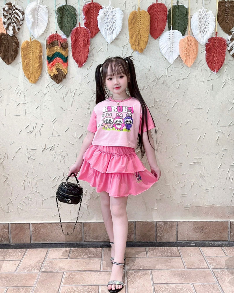 Bộ váy tầng bé gái Labubu