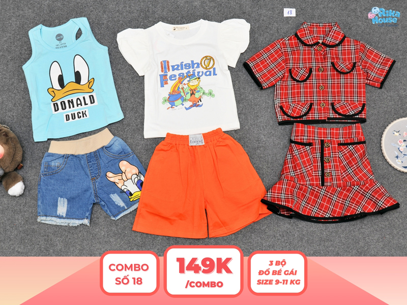 Combo 3 set đồ bé gái size 2