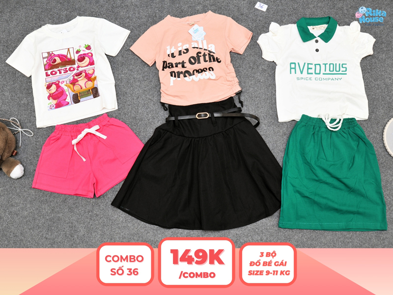 Combo 3 set đồ bé gái size 2
