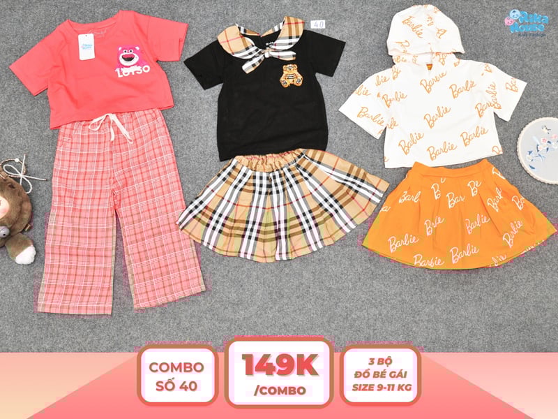 Combo 3 set đồ bé gái size 2