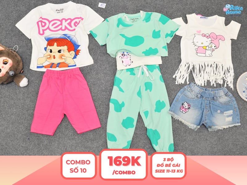 Combo 3 set đồ bé gái size 3