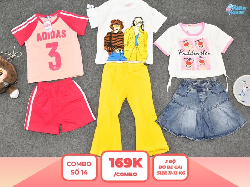 Combo 3 set đồ bé gái size 3