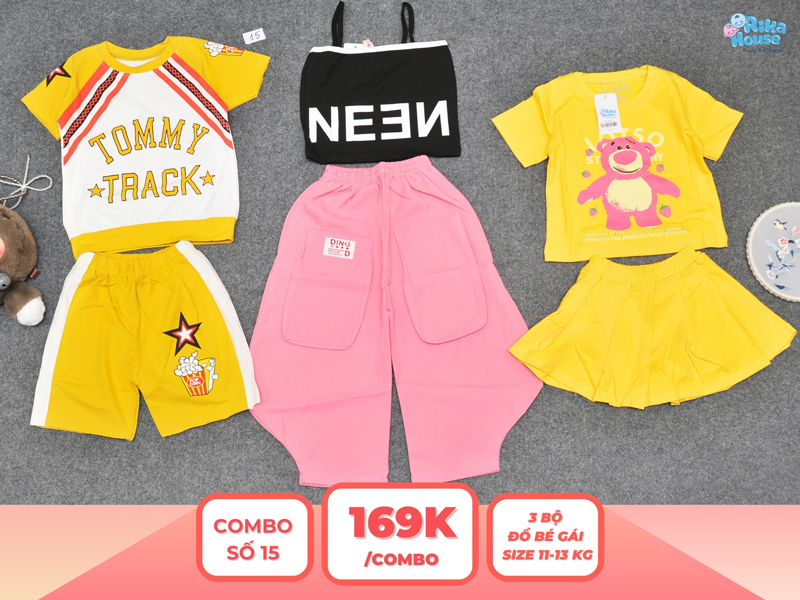 Combo 3 set đồ bé gái size 3
