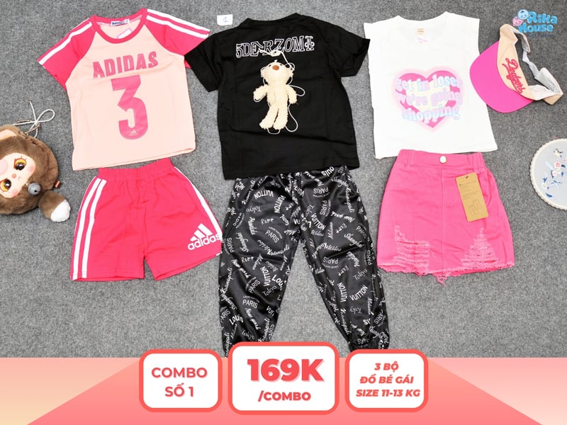 Combo 3 set đồ bé gái size 3