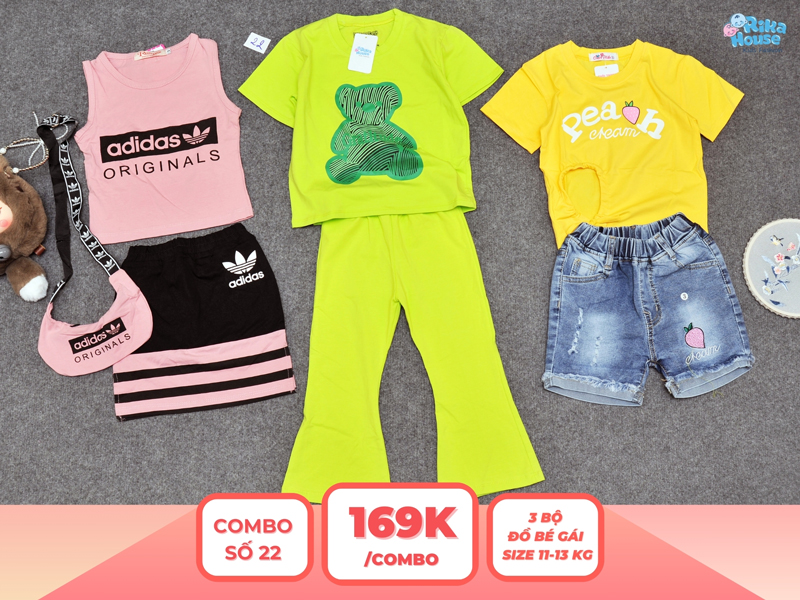 Combo 3 set đồ bé gái size 3