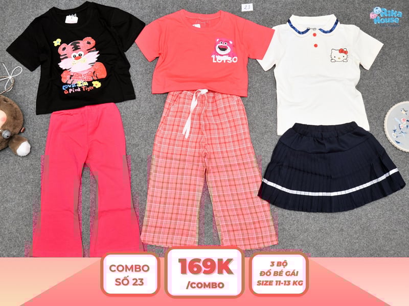 Combo 3 set đồ bé gái size 3