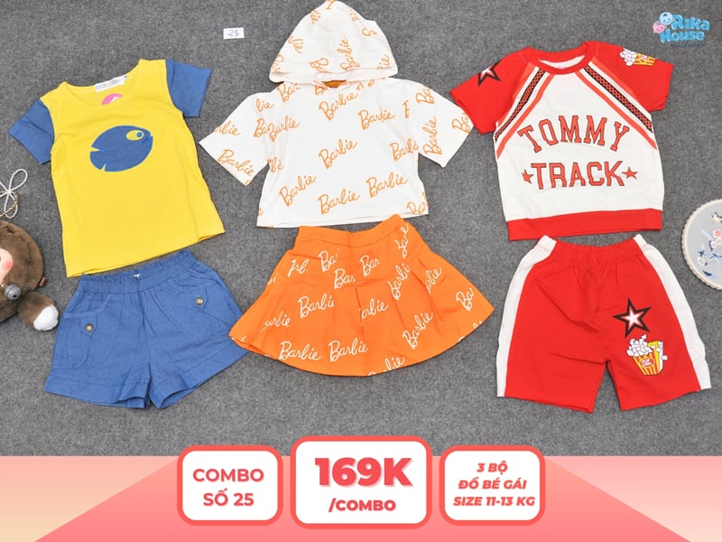 Combo 3 set đồ bé gái size 3