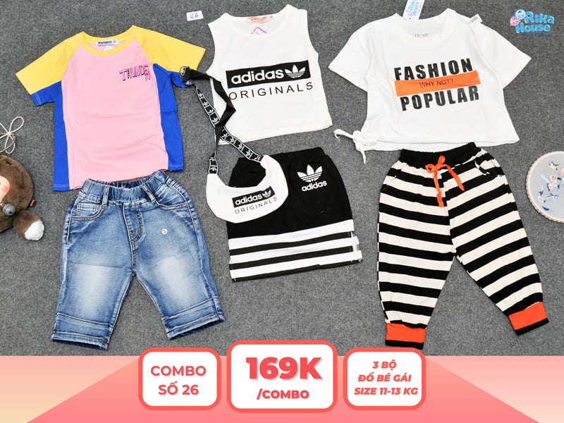 Combo 3 set đồ bé gái size 3