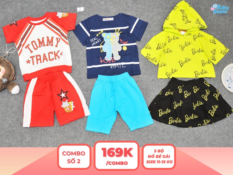 Combo 3 set đồ bé gái size 3