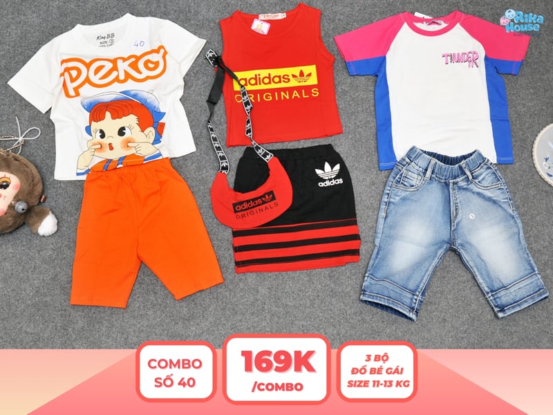 Combo 3 set đồ bé gái size 3