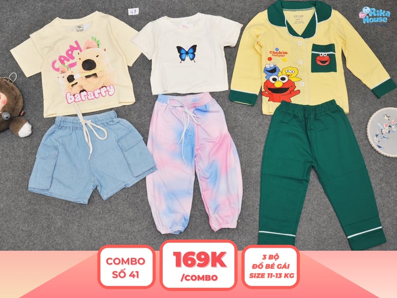 Combo 3 set đồ bé gái size 3