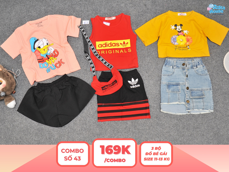 Combo 3 set đồ bé gái size 3