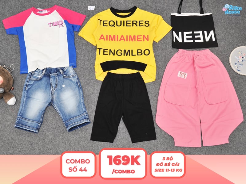 Combo 3 set đồ bé gái size 3